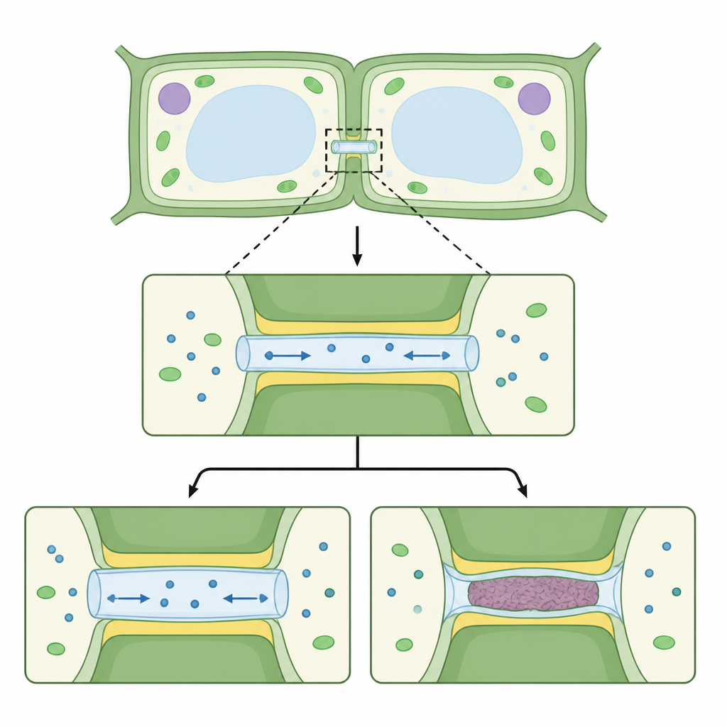 Figure 1. Hoe piepkleine wandkanalen buurplanten laten delen in stoffen en toch kunnen sluiten tijdens stress.