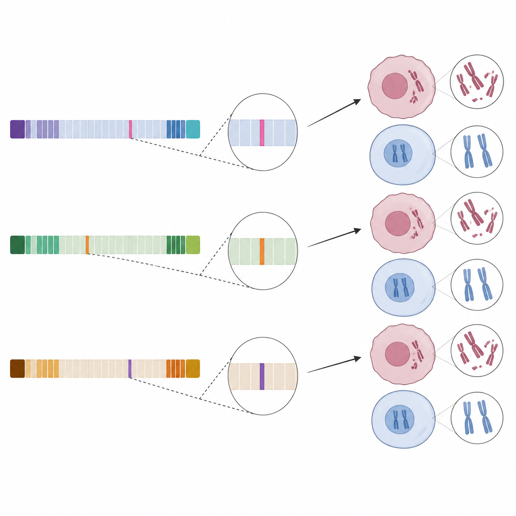 Figure 2. Wie seltene verborgene Genveränderungen die DNA-Reparatur in Brustzellen stören und das Krebsrisiko erhöhen können.