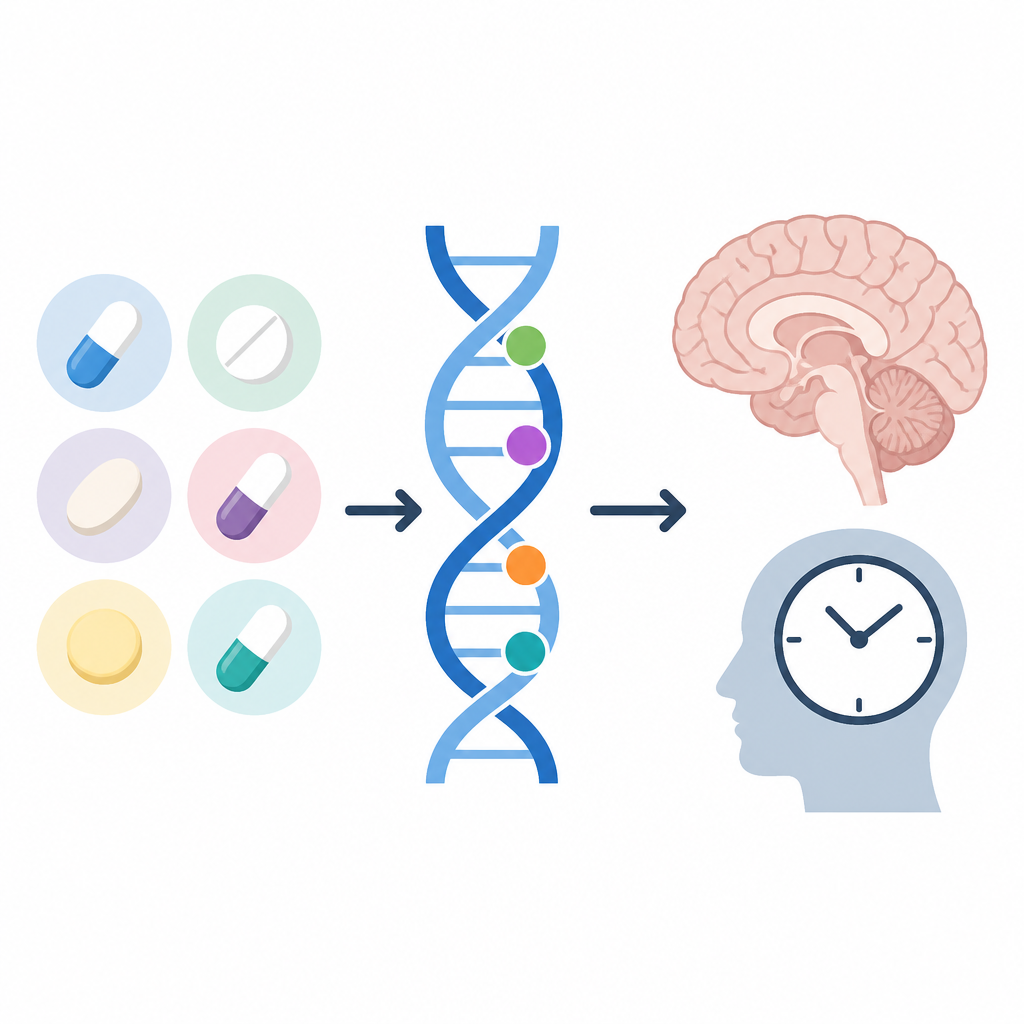 Figure 1. Wie Diabetesmedikamente und Gene auf Zusammenhänge mit Parkinson-Risiko und Erkrankungsalter getestet wurden.