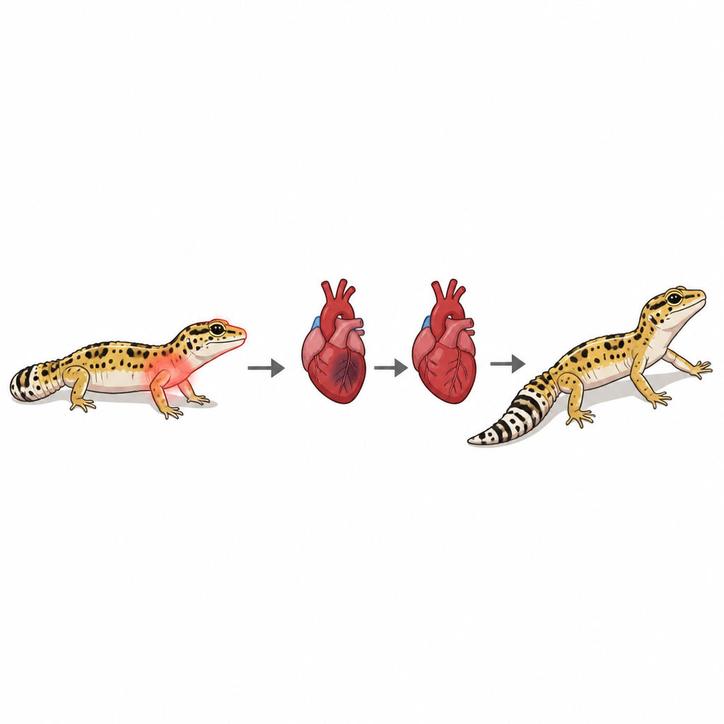 Figure 1. Um pequeno lagarto capaz de reconstruir naturalmente músculo cardíaco danificado após uma lesão severa