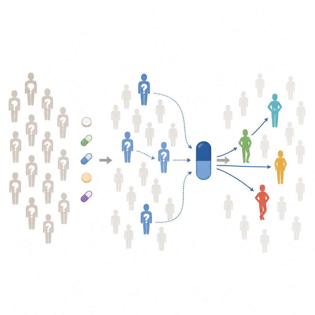 Figure 2. Only a small share of people who could benefit from a special schizophrenia drug actually receive it in practice.