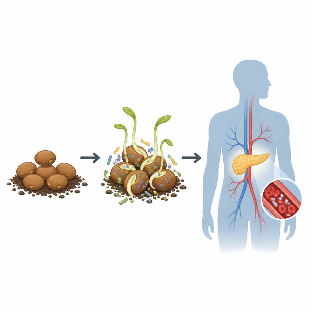 Figure 1. Friendly microbes team up with sprouting lentils to boost natural helpers for healthier blood sugar