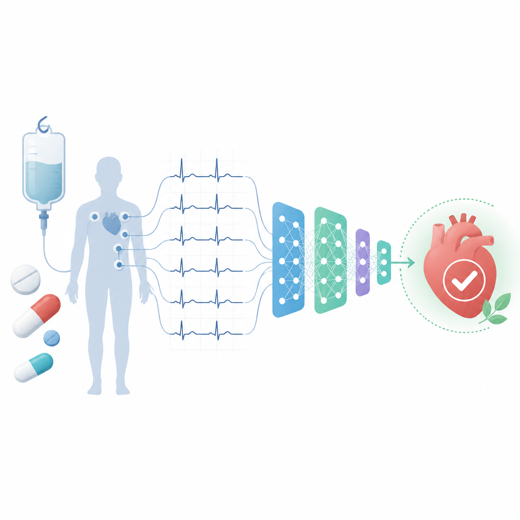 Figure 1. La IA interpreta patrones del ECG para asociar tratamientos cardíacos y apoyar una atención personalizada más segura.