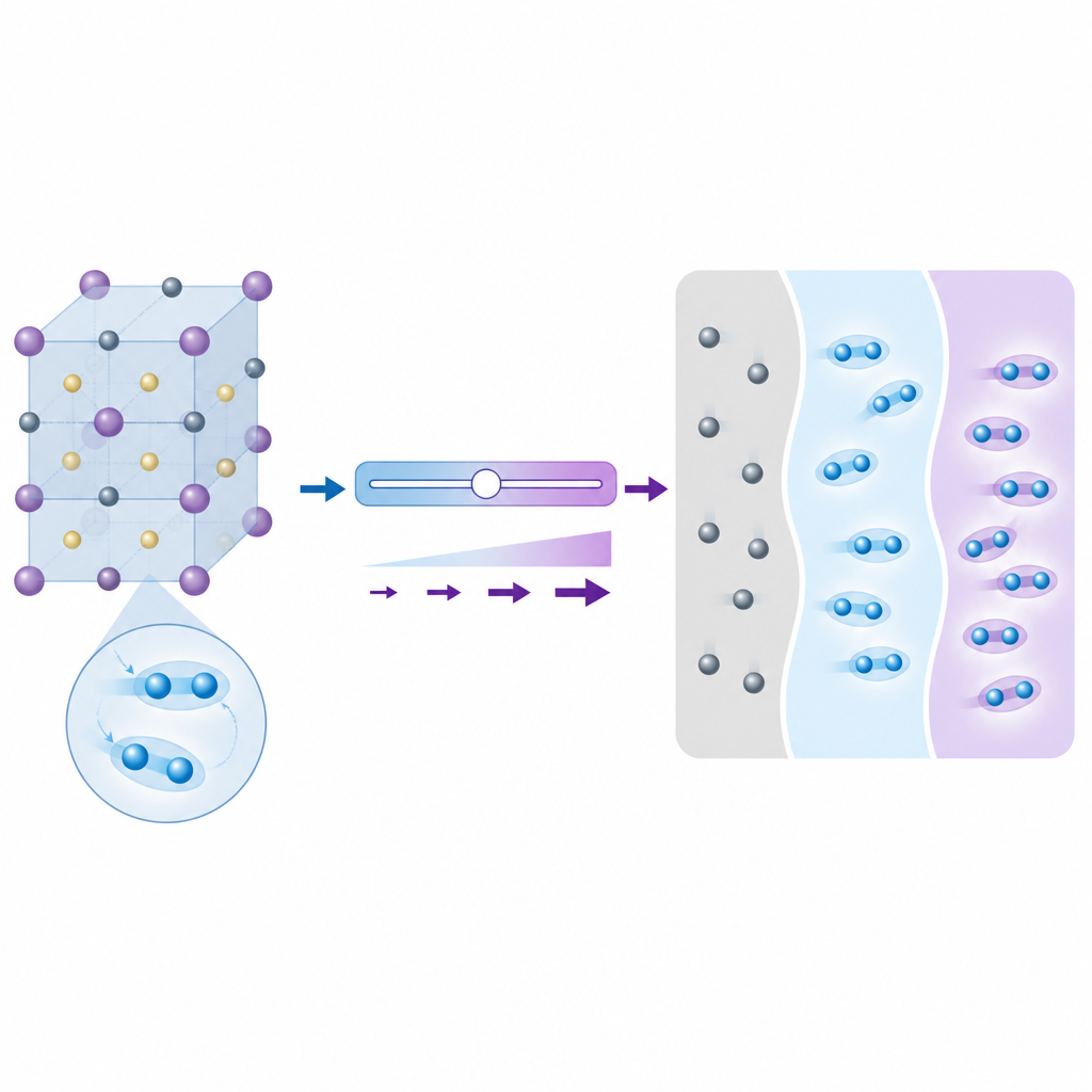 Figure 1. Magnetische Ordnung in einem schweren Metall verwandelt es bei ultraniedrigen Temperaturen in einen seltenen, topologieähnlichen Supraleiter.