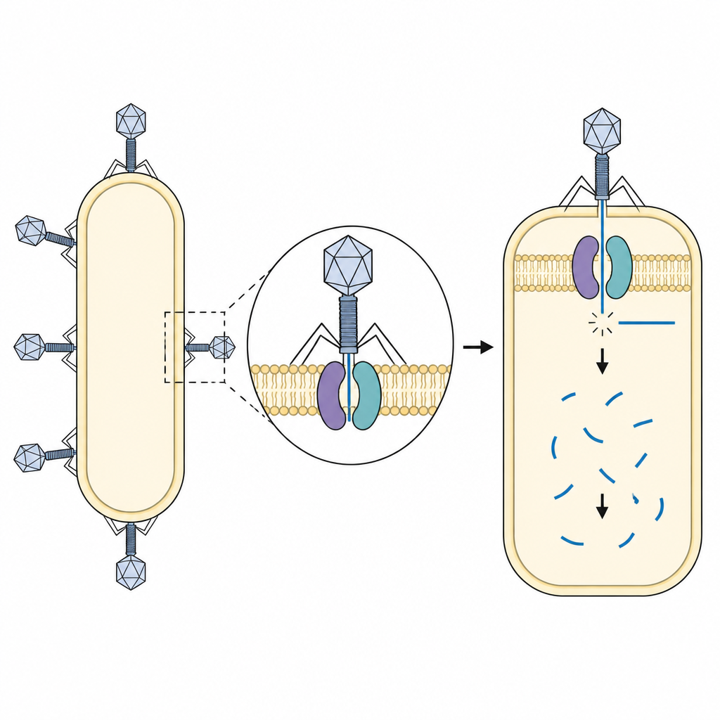 Figure 1. Bakteriler, istilacı virüs DNA’sını hücre sınırında keserek enfeksiyonu daha başlamadan durdurur