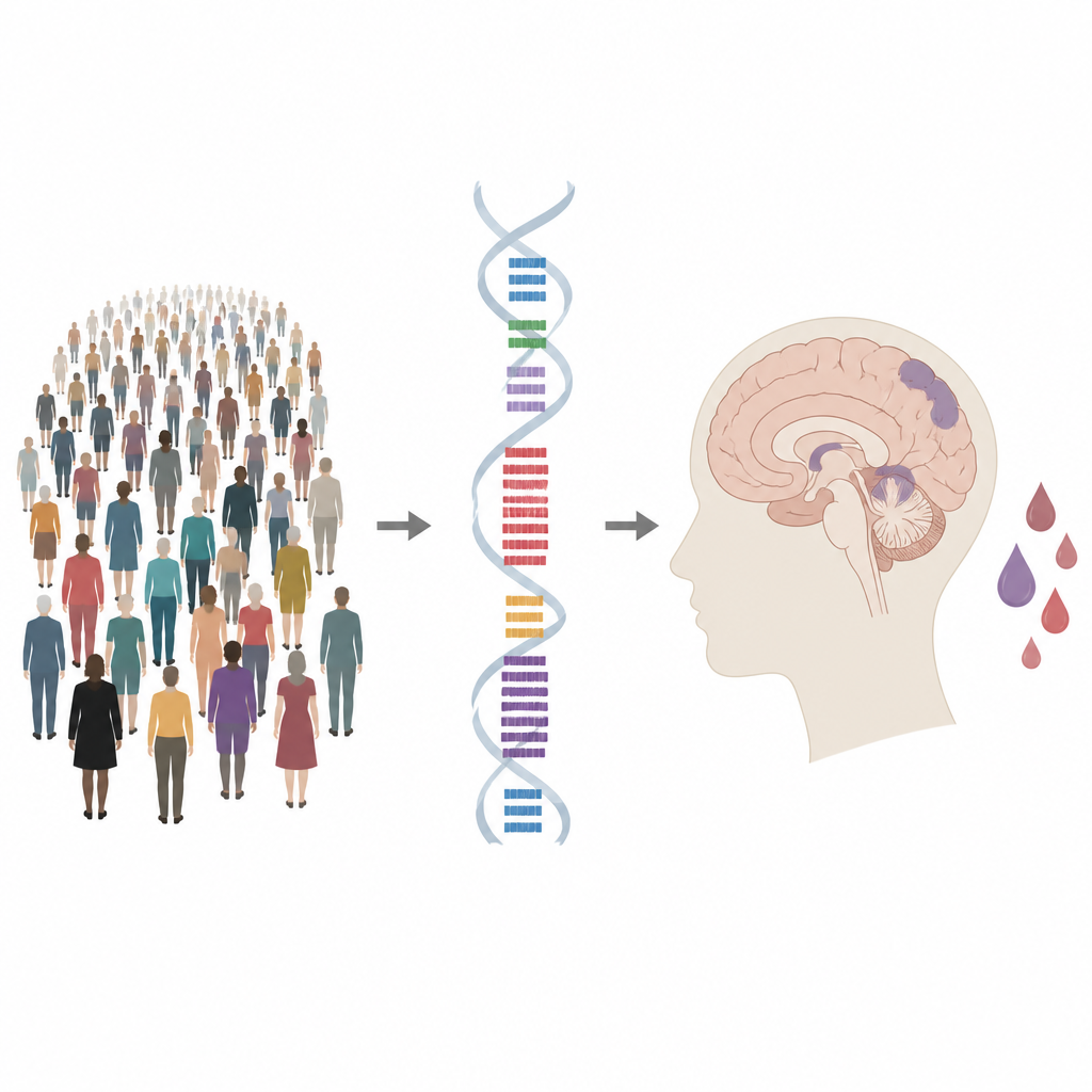 Figure 1. Jak wyjątkowo długie powtórzenia DNA u zwykłych ludzi wiążą się z ukrytym ryzykiem chorób mózgu.
