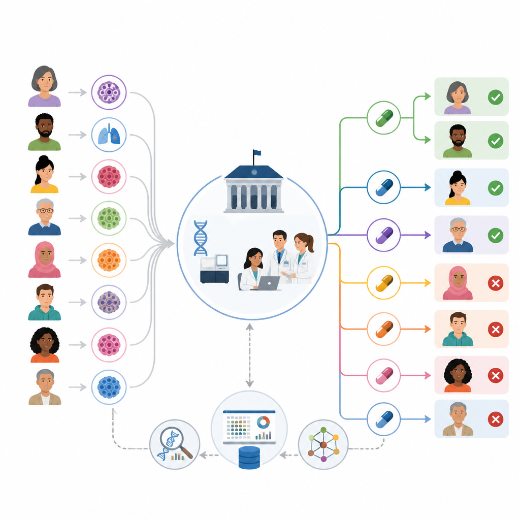 Figure 1. National trial system that matches existing cancer drugs to tumor DNA to test off-label treatments safely and fairly.