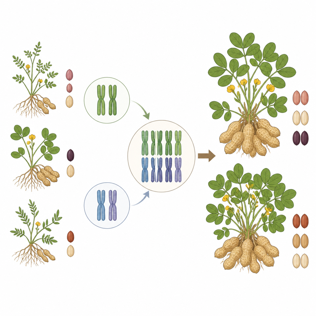 Figure 1. איך פיענוח ה‑DNA של הבוטן מקשר בין אבות בריים לבין גידולים מודרניים עתירי שמן ותשואה