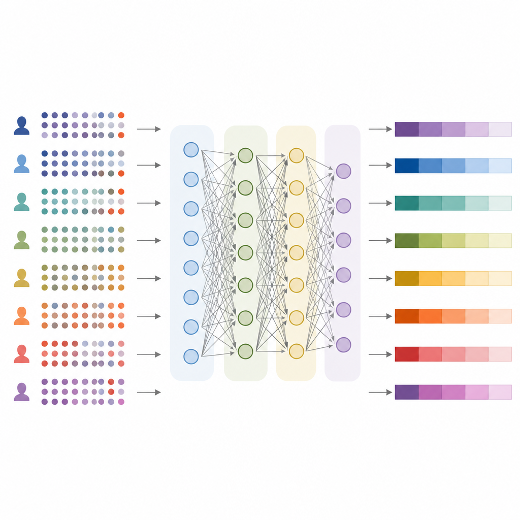 Figure 2. AI turns patterns in many blood proteins into stepwise probability profiles for different dementia-related diseases.