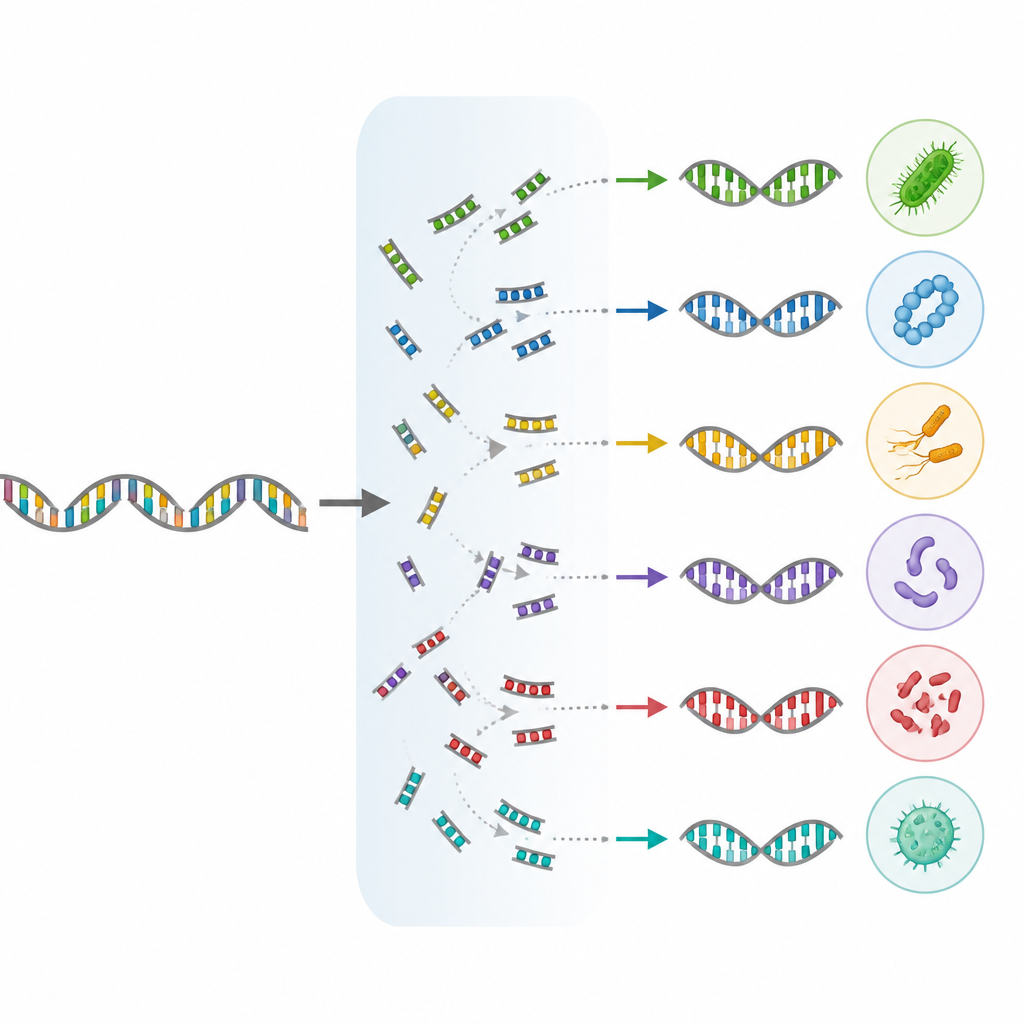 Figure 2. Langsträngige DNA-Operon-Lesungen filtern, sodass sie sich klar in bakterielle und archaeale Artengruppen aufteilen.