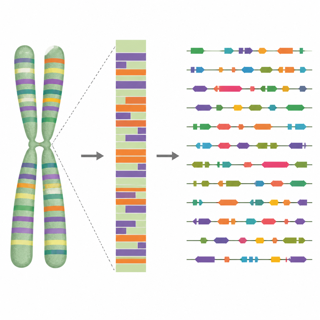 Figure 2. What the plant’s chromosomes reveal about repeat DNA and where its many genes are packed.