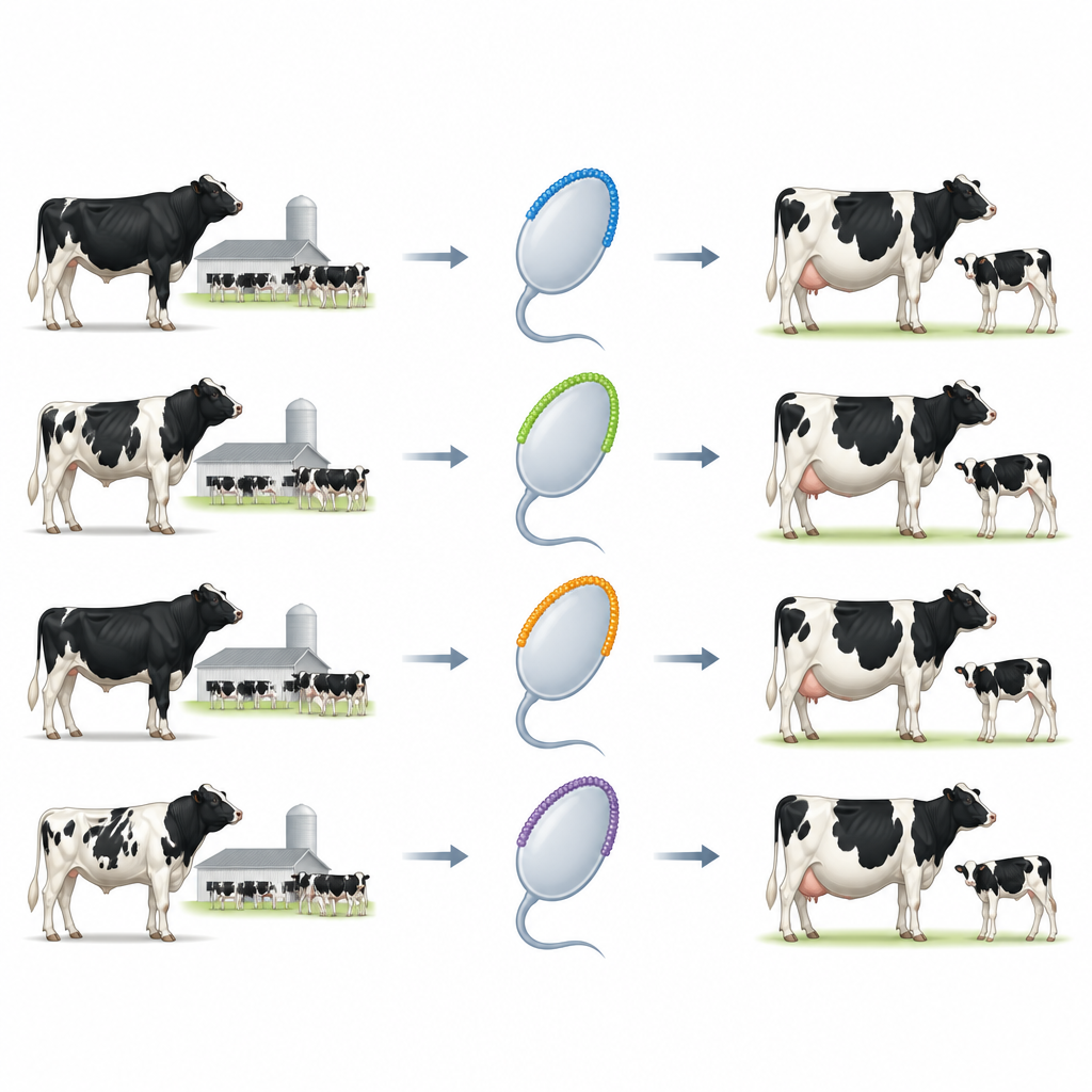 Figure 1. Bull sperm head surface proteins shape herd fertility outcomes in dairy cows.
