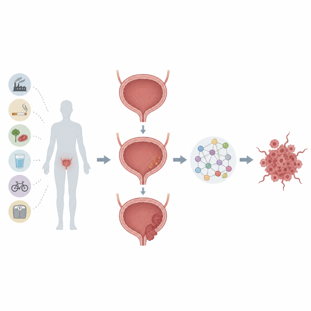 Figure 1. Hoe veranderingen in blaastweefsel en genen een gelokaliseerde tumor veranderen in een agressieve kanker.