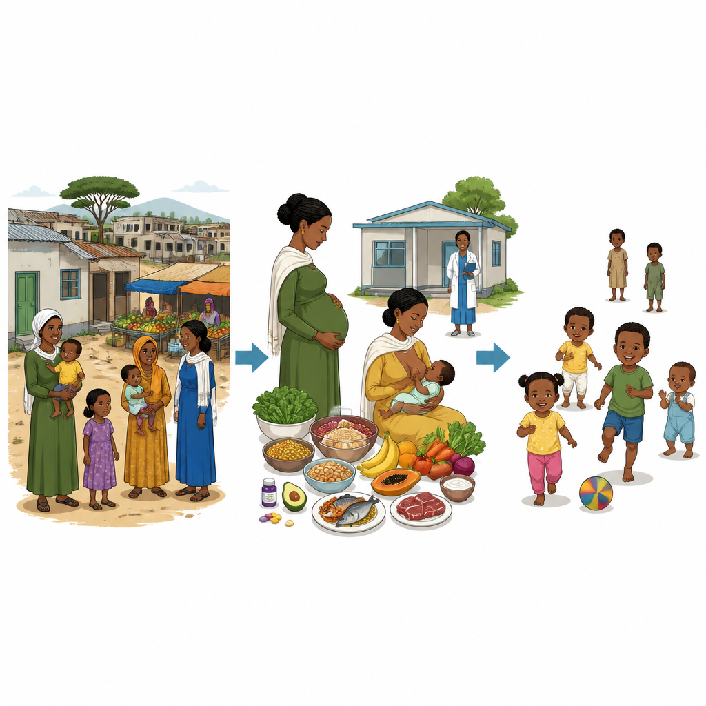 Figure 1. How a mother’s food, health care and support shape her young child’s growth in a Ethiopian town.