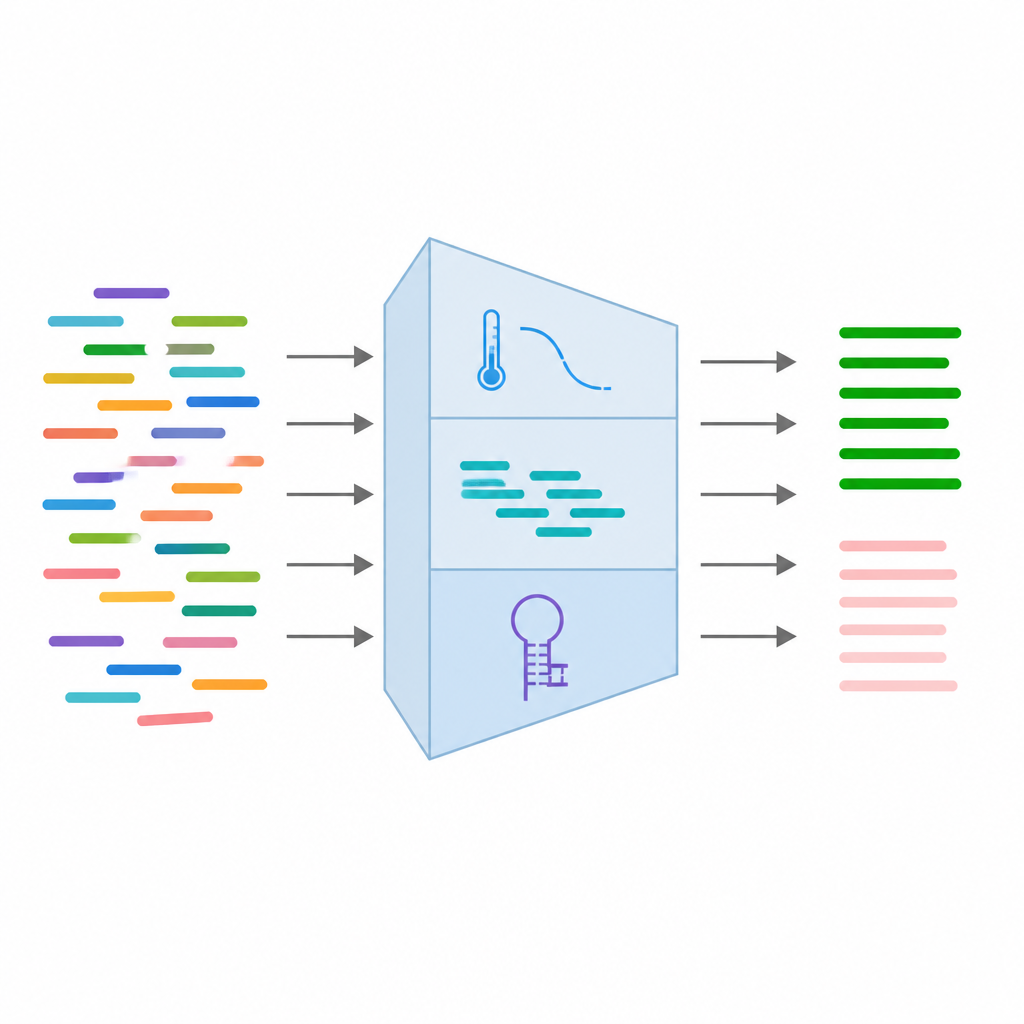 Figure 2. Hoe veel kandidaat-primers door controles stromen zodat alleen de meest betrouwbare overblijven voor PCR-gebruik.