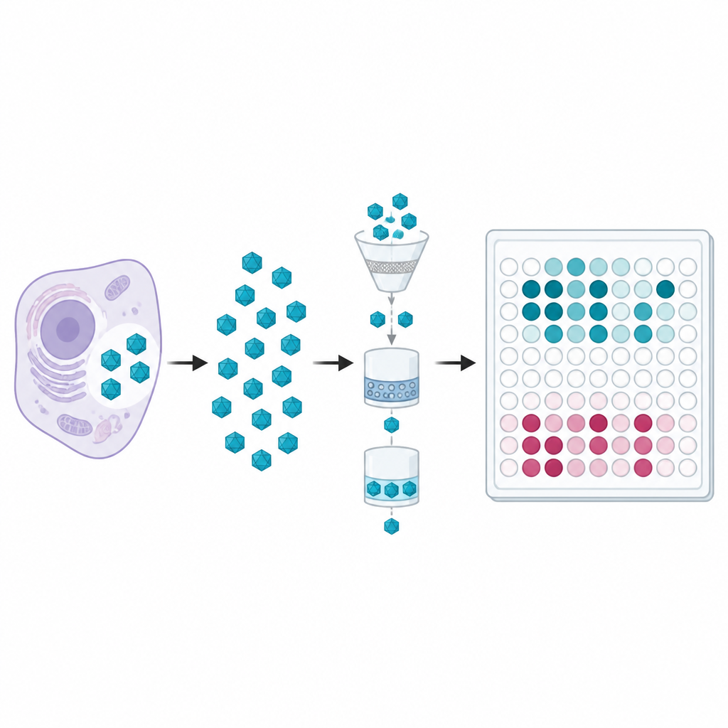 Figure 2. Böcek hücrelerinin, iki ilişkili virüs için hassas antikorları tespit etmek amacıyla plaklara yerleştirilen viral kapsid proteinlerini ürettiği ve saflaştırdığı.