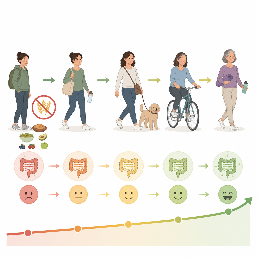 Figure 2. Hoe jaren leven met coeliakie en een glutenvrij dieet geleidelijk het comfort en welzijn verbeteren.