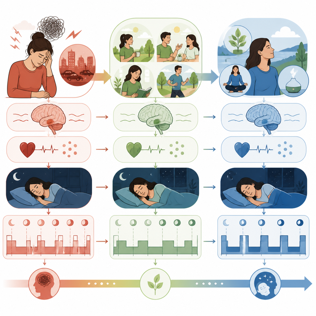 Figure 2. How higher life satisfaction connects step by step to longer, deeper, more restful sleep.