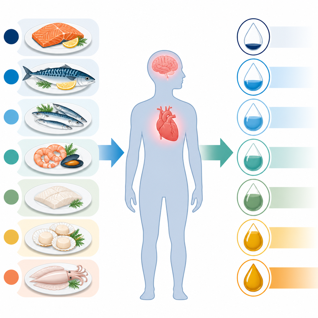 Figure 1. Come le scelte settimanali tra pesce grasso e pesce magro modificano la disponibilità corporea di grassi marini benefici per il cuore