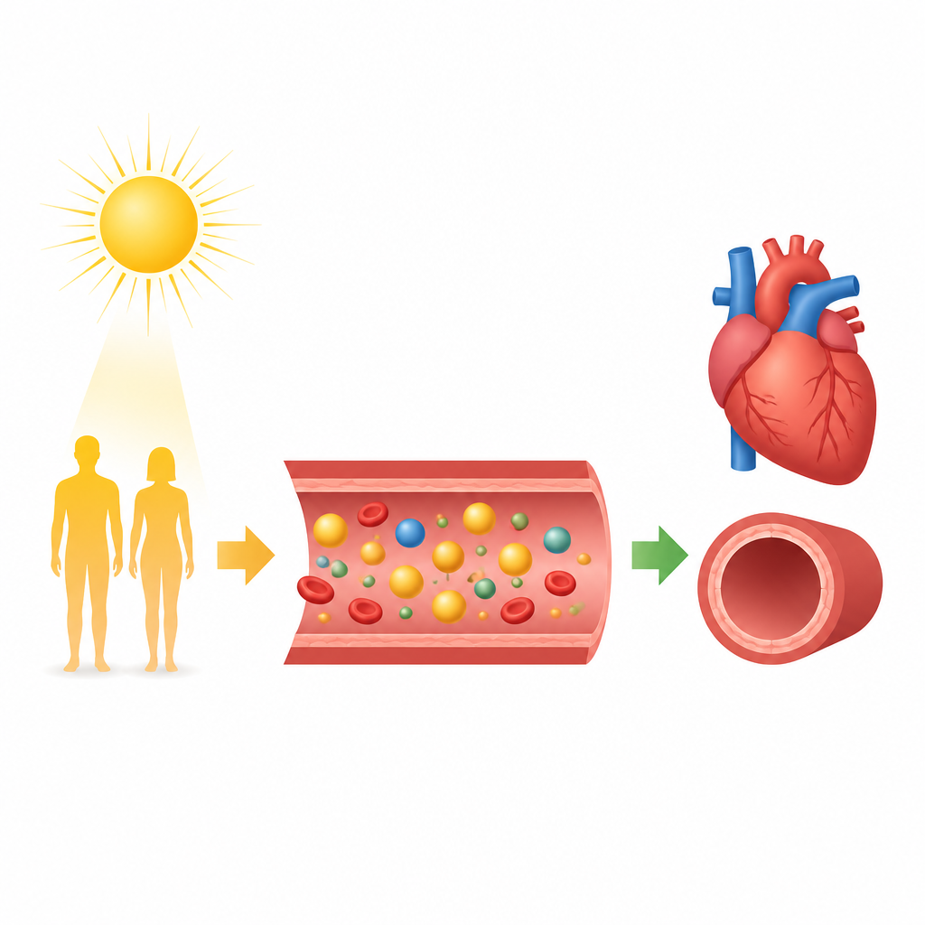 Figure 1. Come i livelli di vitamina D si relazionano all'equilibrio complessivo dei grassi nel sangue e alla salute cardiovascolare negli adulti.
