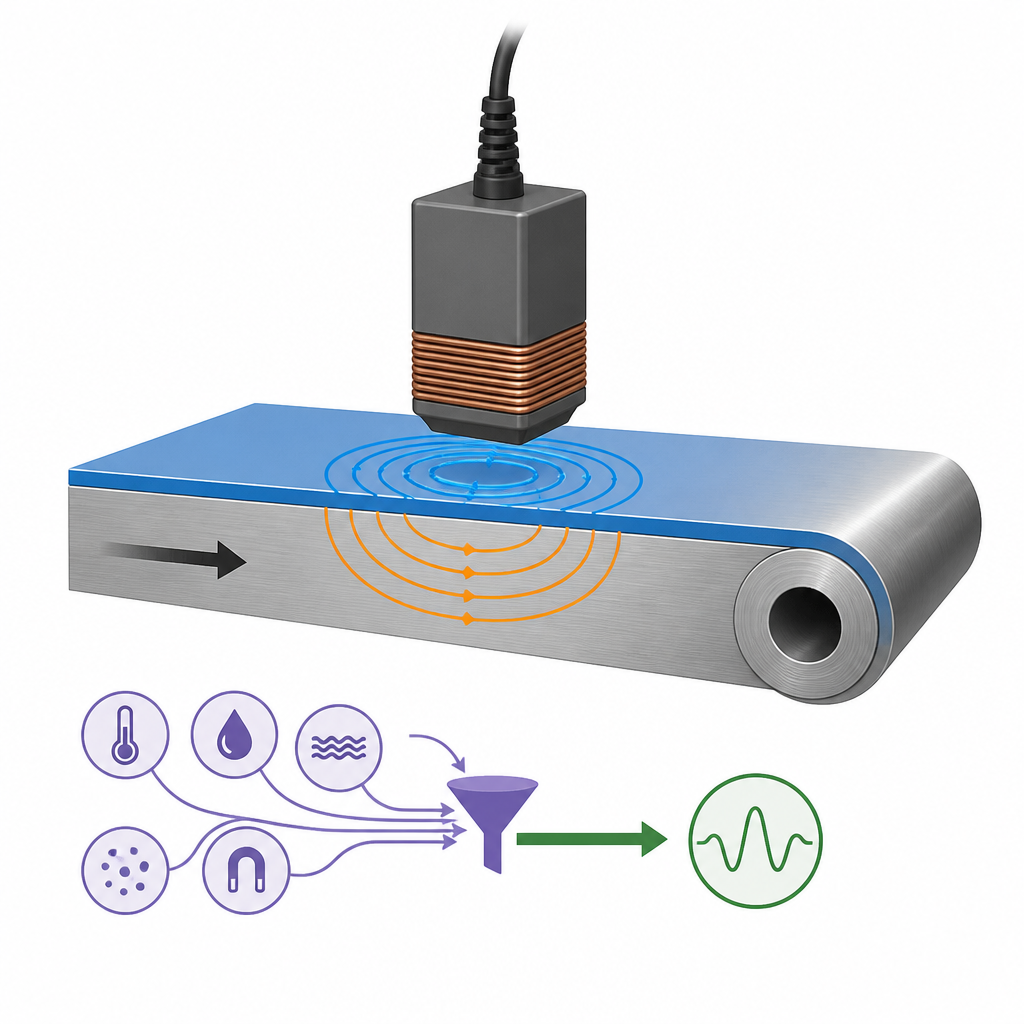 Figure 1. Probeyi gürültünün kaynağında dirençli hale getirerek kaplı hareketli metal parçaların türbülans akım kontrollerinin daha temiz yapılması.