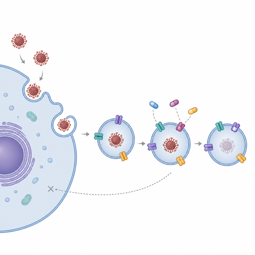 Figure 1. Los canales iónicos de las células huésped controlan si los nairovirus pueden entrar y propagarse dentro de las células humanas.
