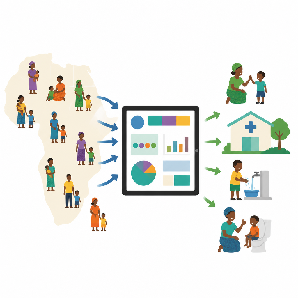 Figure 1. Digital tool uses survey data to spot young children at high risk of diarrhea across Sub-Saharan Africa.