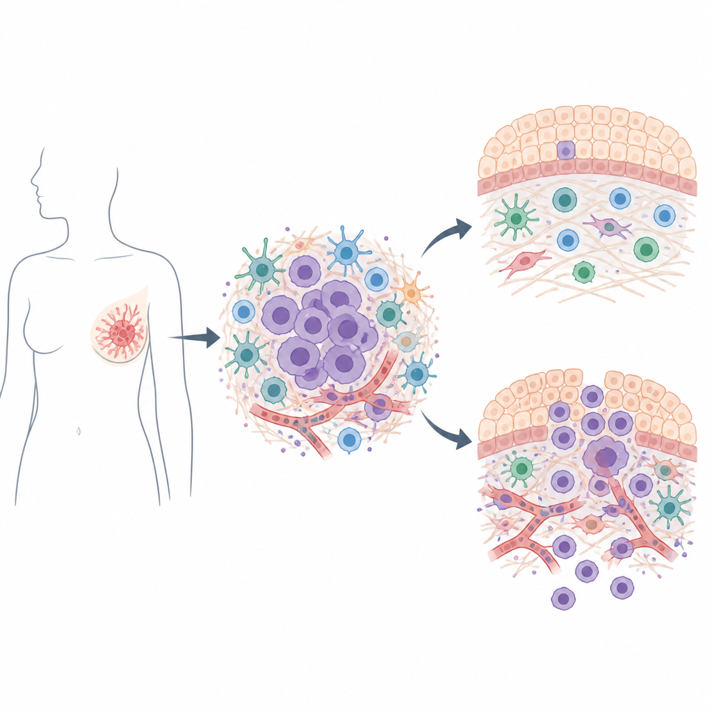 Figure 1. How an internal cell alarm in breast tumors relates to better or worse outcomes for women with triple negative disease
