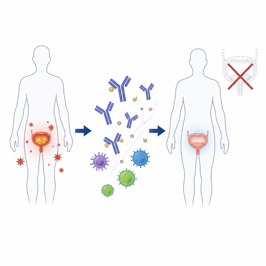 Figure 1. Trattamento sistemico mirato e immunoterapico che aiuta i pazienti a preservare la vescica quando la terapia standard non è un’opzione.