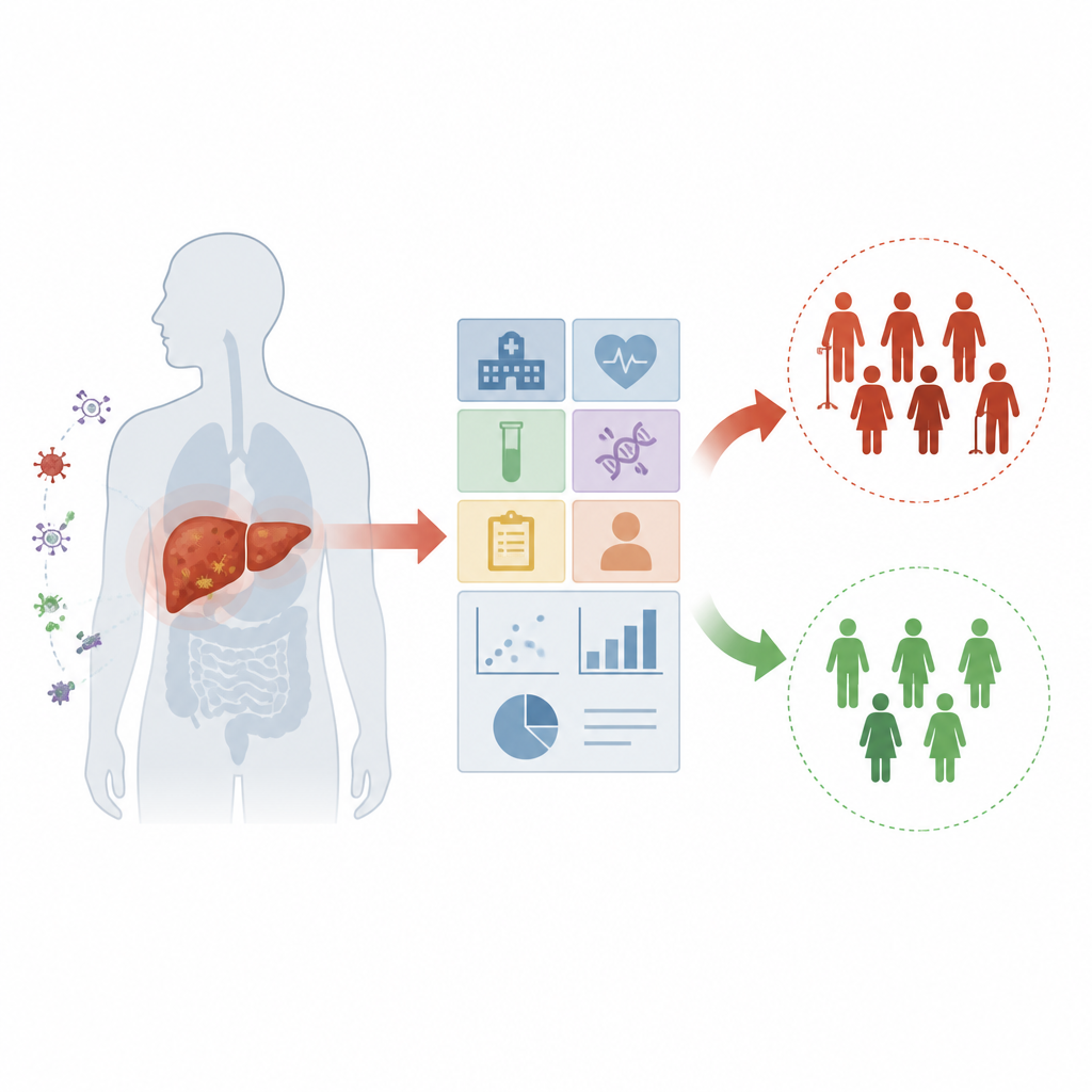 Figure 1. How hospital data turn liver infection cases into clear groups of higher and lower risk patients.