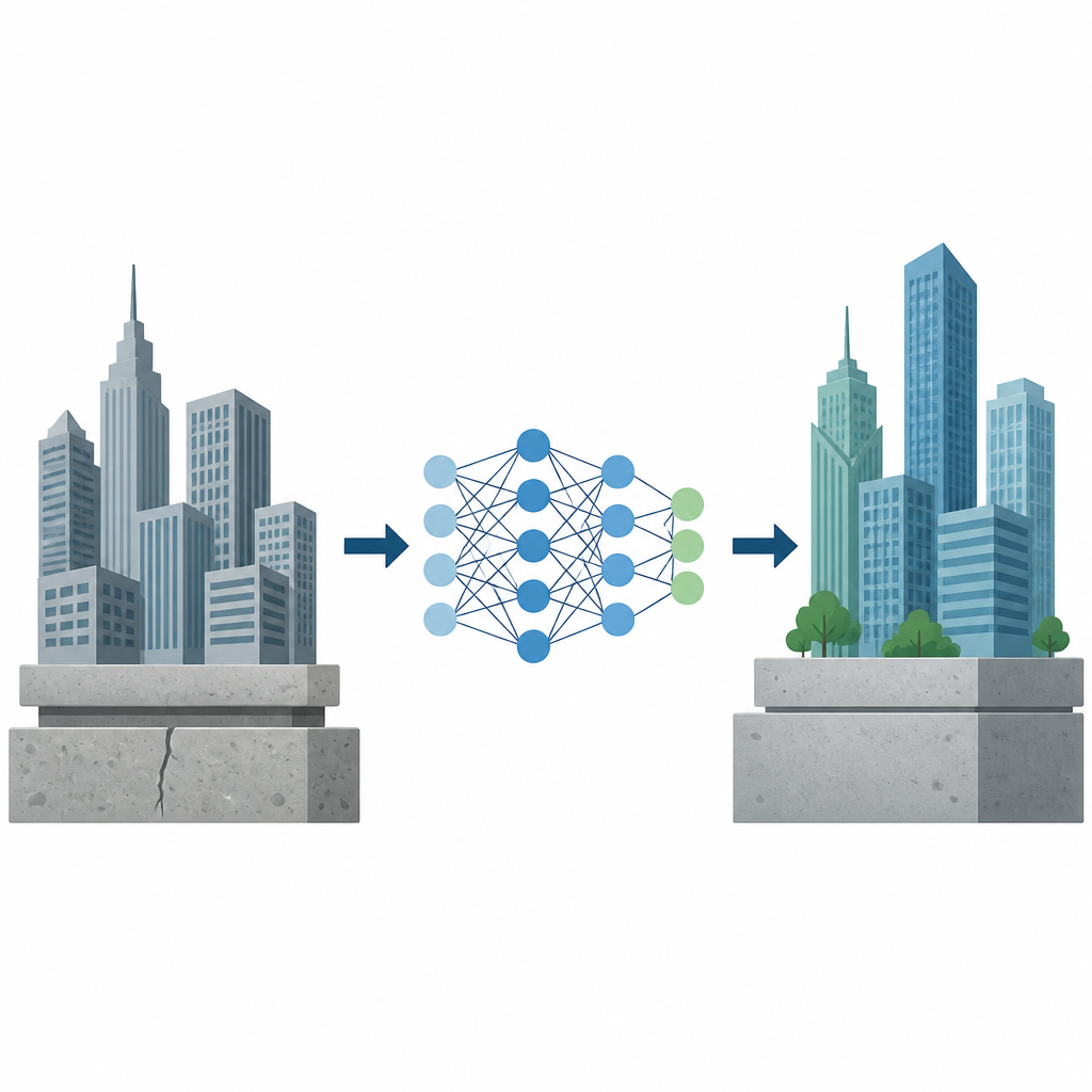 Figure 1. Neural network steers concrete strength predictions toward safer, slightly conservative values for structural design.