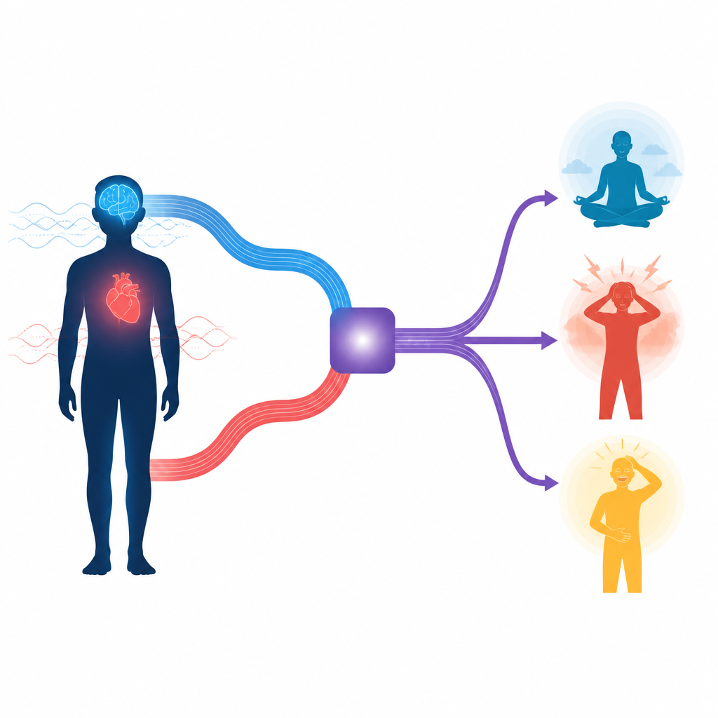 Figure 1. Segnali cerebrali e cardiaci combinati per mostrare come lo stress modifica l’intero organismo