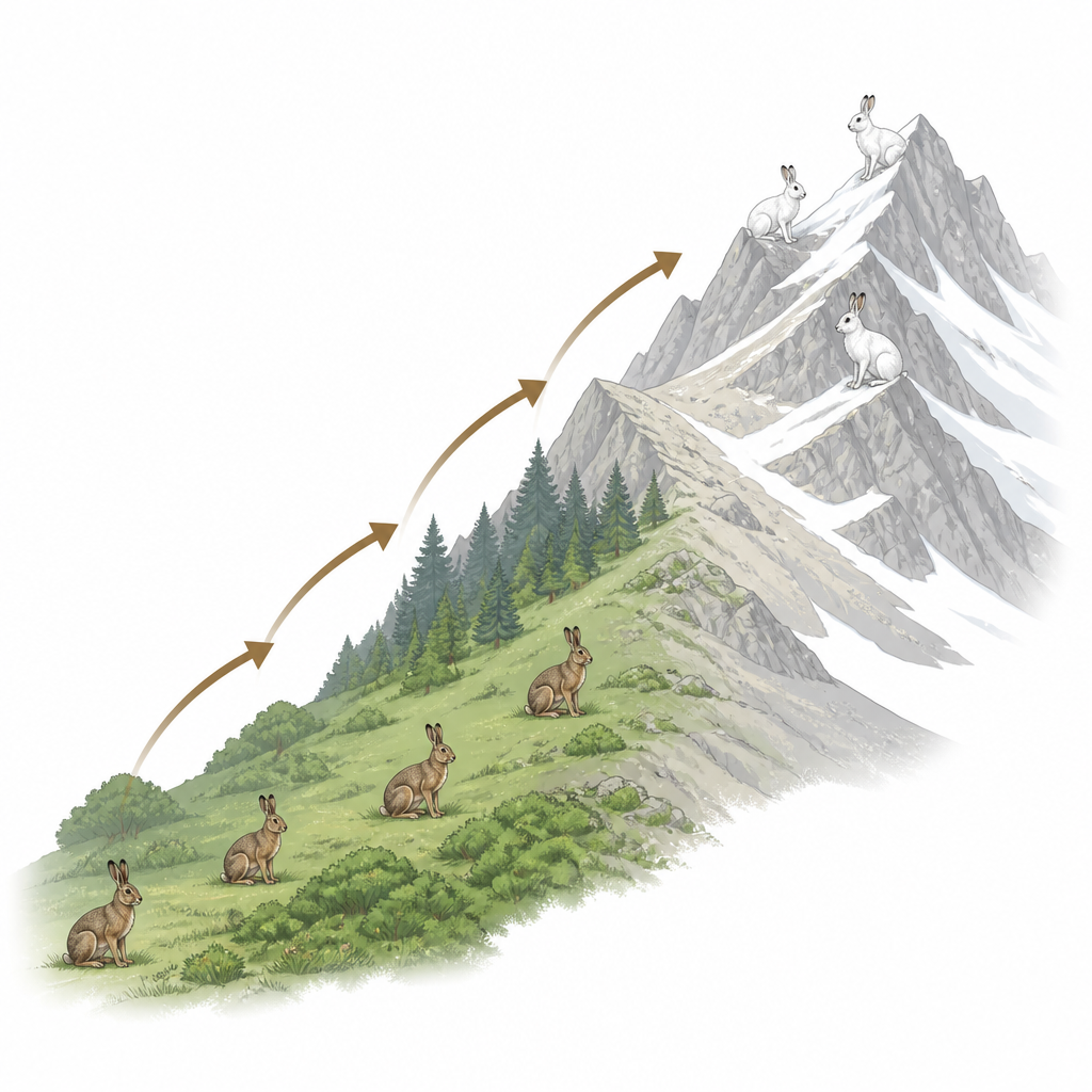 Figure 1. How two hare species sharing Alpine slopes still keep distinct gut microbe communities as climate warms.