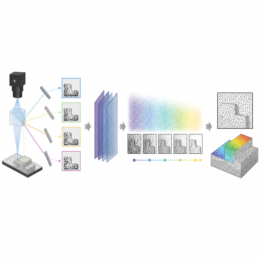 Figure 2. Un processo di diffusione passo-passo trasforma viste a bassa risoluzione e rumorose in pattern nitidi che producono misure più precise.