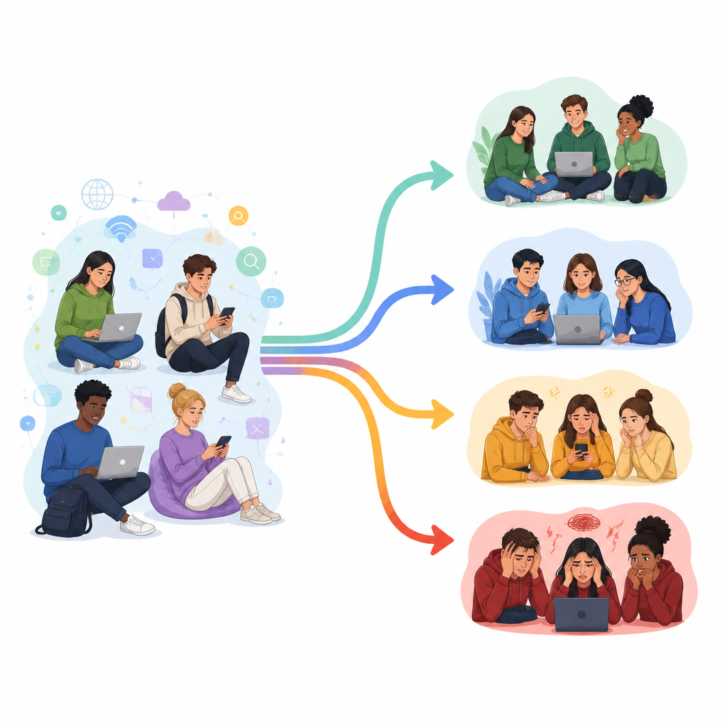 Figure 1. How online symptom searches sort college students into four patterns of worry and reassurance seeking.