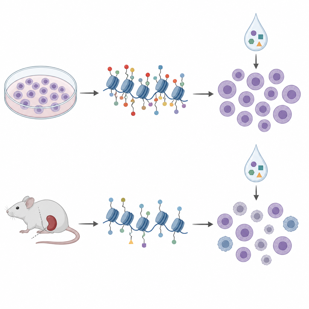 Figure 2. Come gli stessi farmaci antitumorali agiscono in modo diverso sui marcatori della cromatina in linee cellulari rispetto ai modelli murini derivati da pazienti.