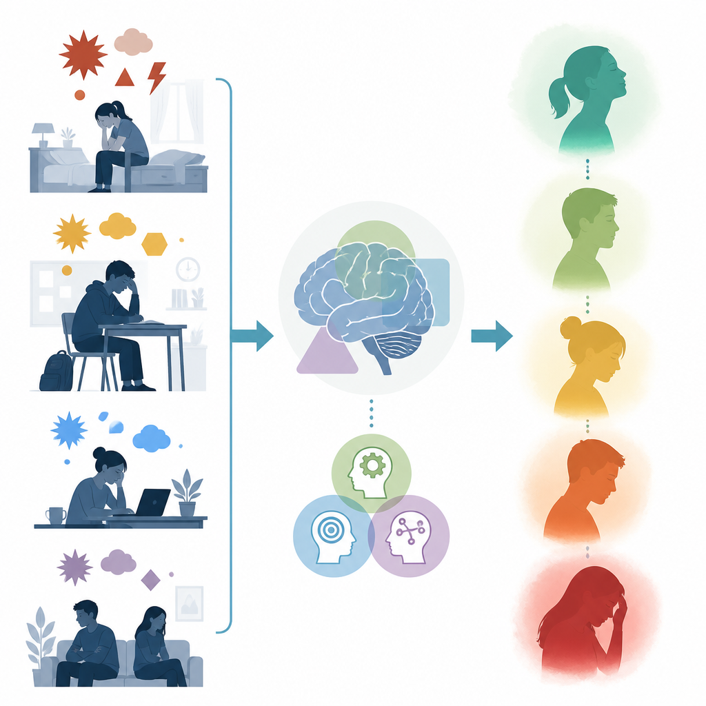 Figure 1. How stress across life shapes young adults’ thinking and emotional health