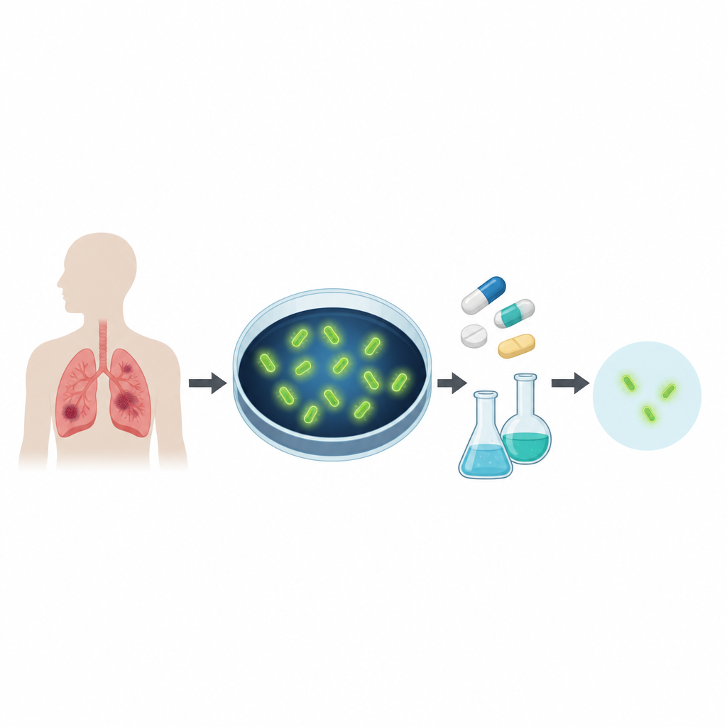 Figure 1. Glowing TB-like bacteria in dishes reveal how well different antibiotics can stop their growth in the lab.