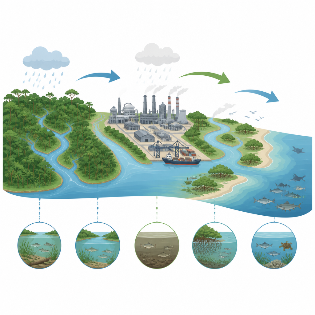 Figure 1. How industry and cities reshape water quality in Amazon rainforest rivers over decades.