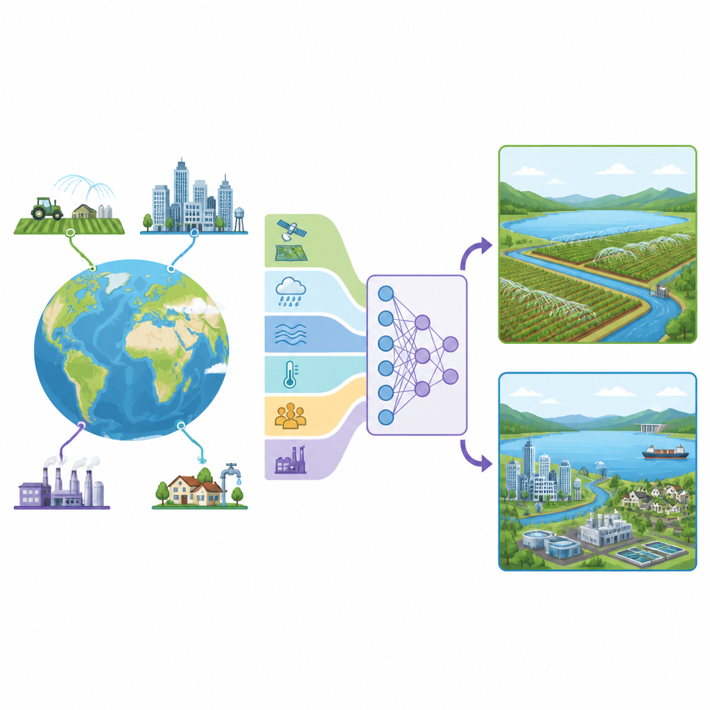 Figure 1. Hoe het huidige wereldwijde watergebruik voor landbouw, steden en industrie de waarschijnlijke vraag wereldwijd tot 2040 vormt.