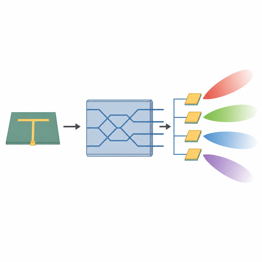 Figure 1. Kleiner schakelfblok stuurt draadloze bundels en bespaart ruimte terwijl het ongewenste hoge frequenties blokkeert.
