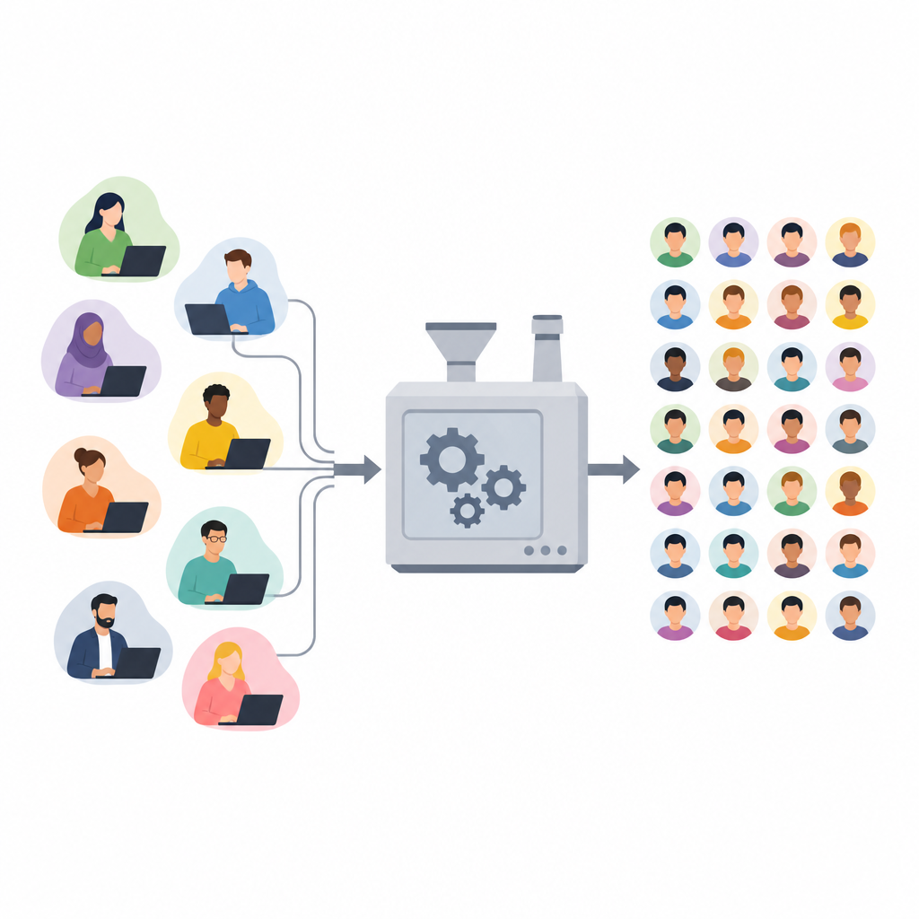 Figure 1. Sahte öğrenci kayıtlarının gerçek öğrenme verilerini gizliliği koruyarak nasıl taklit edebileceği