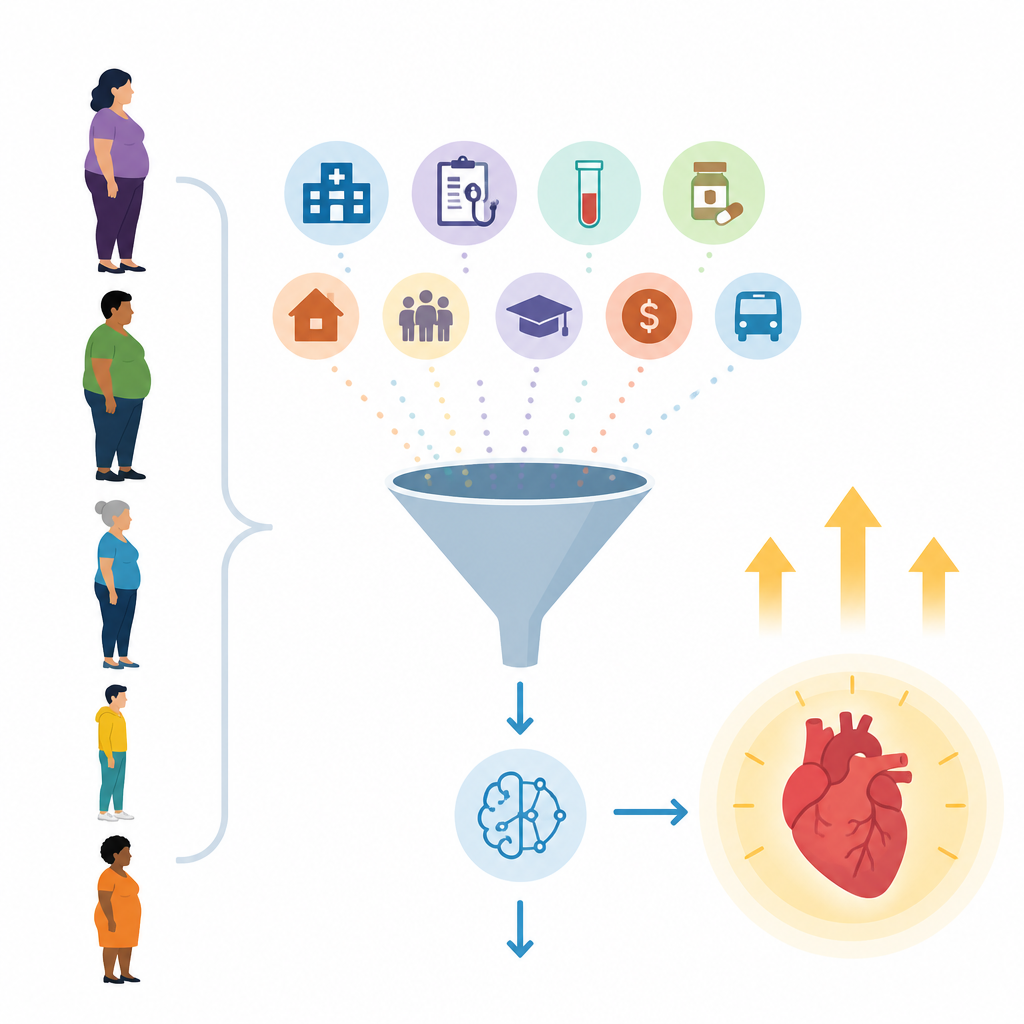 Figure 1. Using diverse data to better predict heart risk in people with type 2 diabetes.
