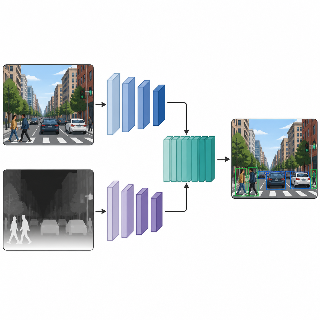 Figure 2. Due flussi paralleli per colore e profondità che si fondono così che l’IA possa rilevare oggetti con maggiore accuratezza.