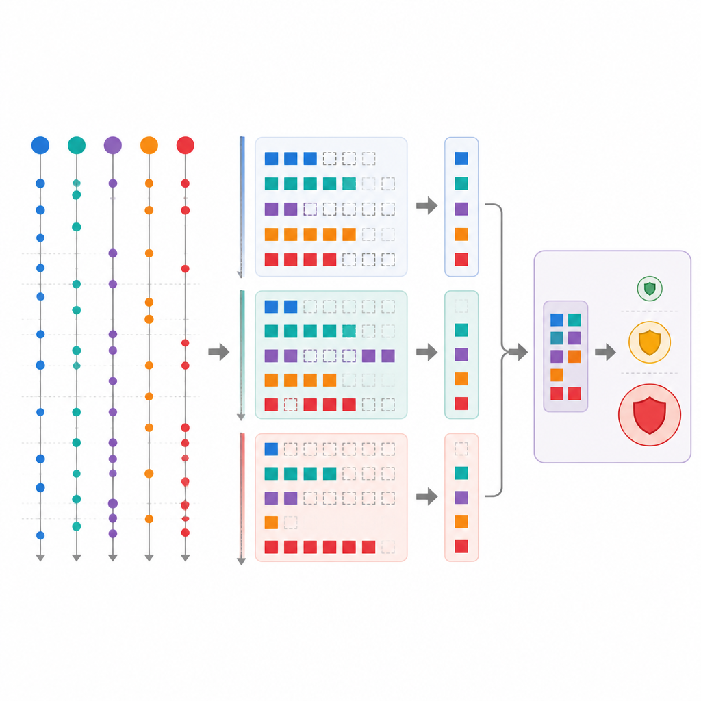 Figure 2. Cómo ordenar los eventos médicos en periodos tempranos, intermedios y recientes ayuda a seleccionar señales clave que predicen el riesgo de COVID prolongado.