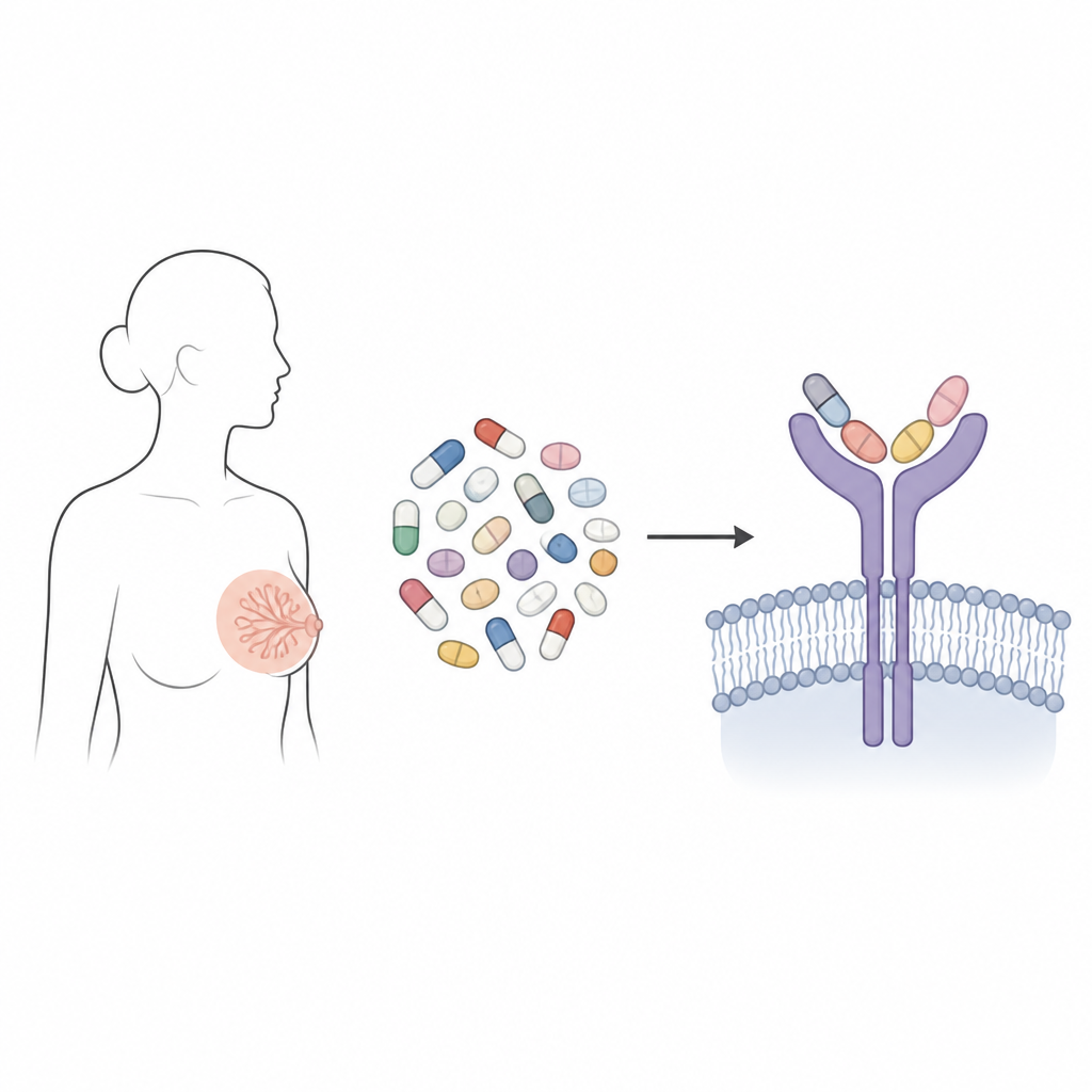 Figure 1. تحويل الأدوية اليومية إلى علاجات محتملة لسرطان الثدي العدواني الإيجابي لمستقبل HER2