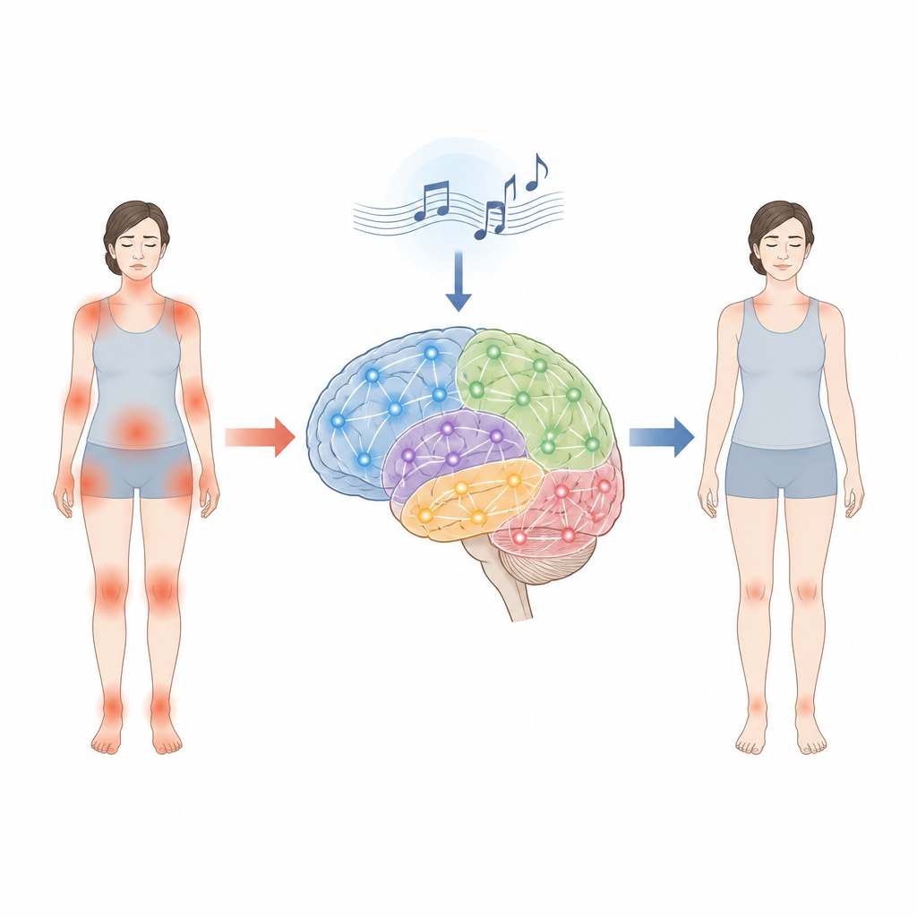 Figure 1. La música modifica las conexiones cerebrales para aliviar el dolor generalizado de la fibromialgia.