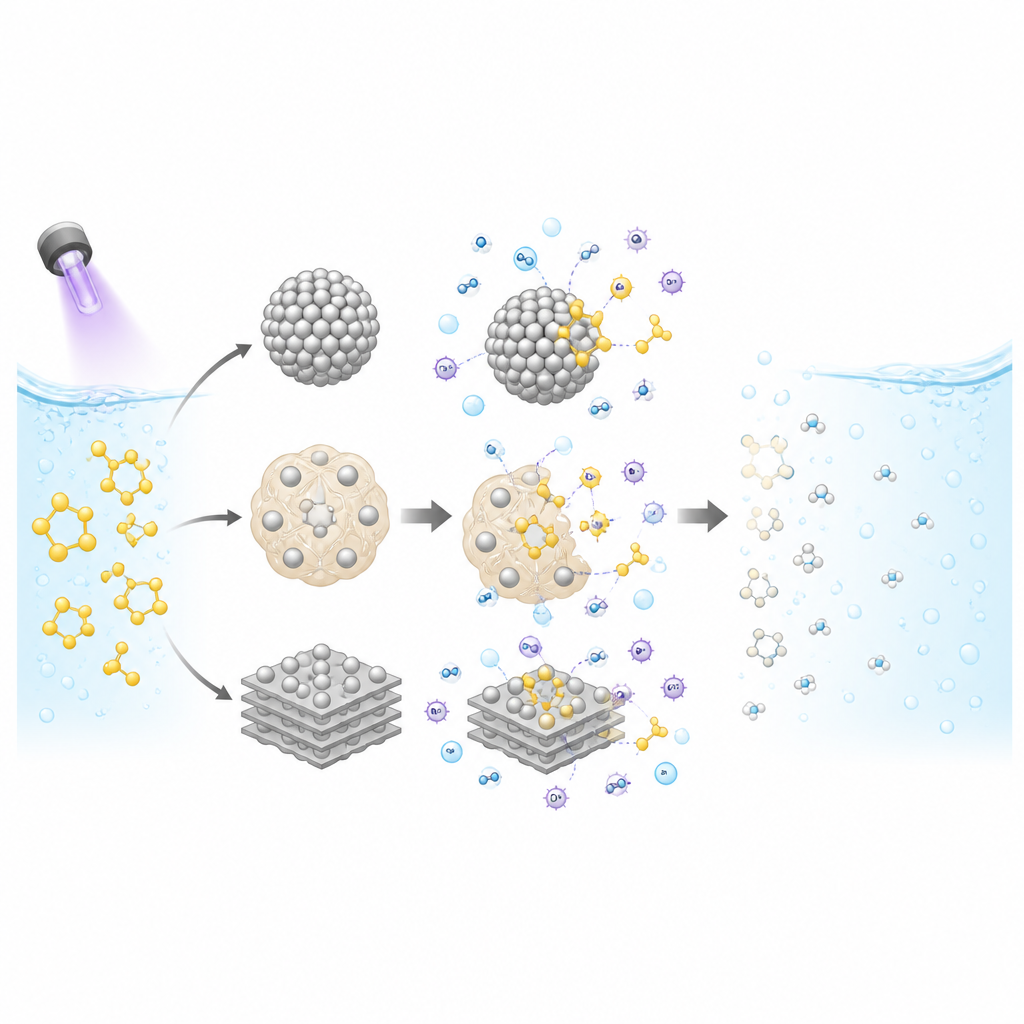 Figure 2. How silver composites break apart a stubborn pollutant under light in water.