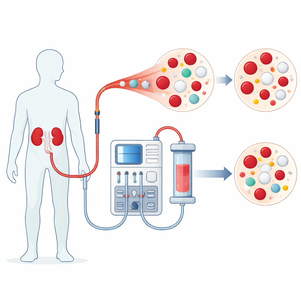Figure 1. How dialysis changes blood and immune cells during treatment