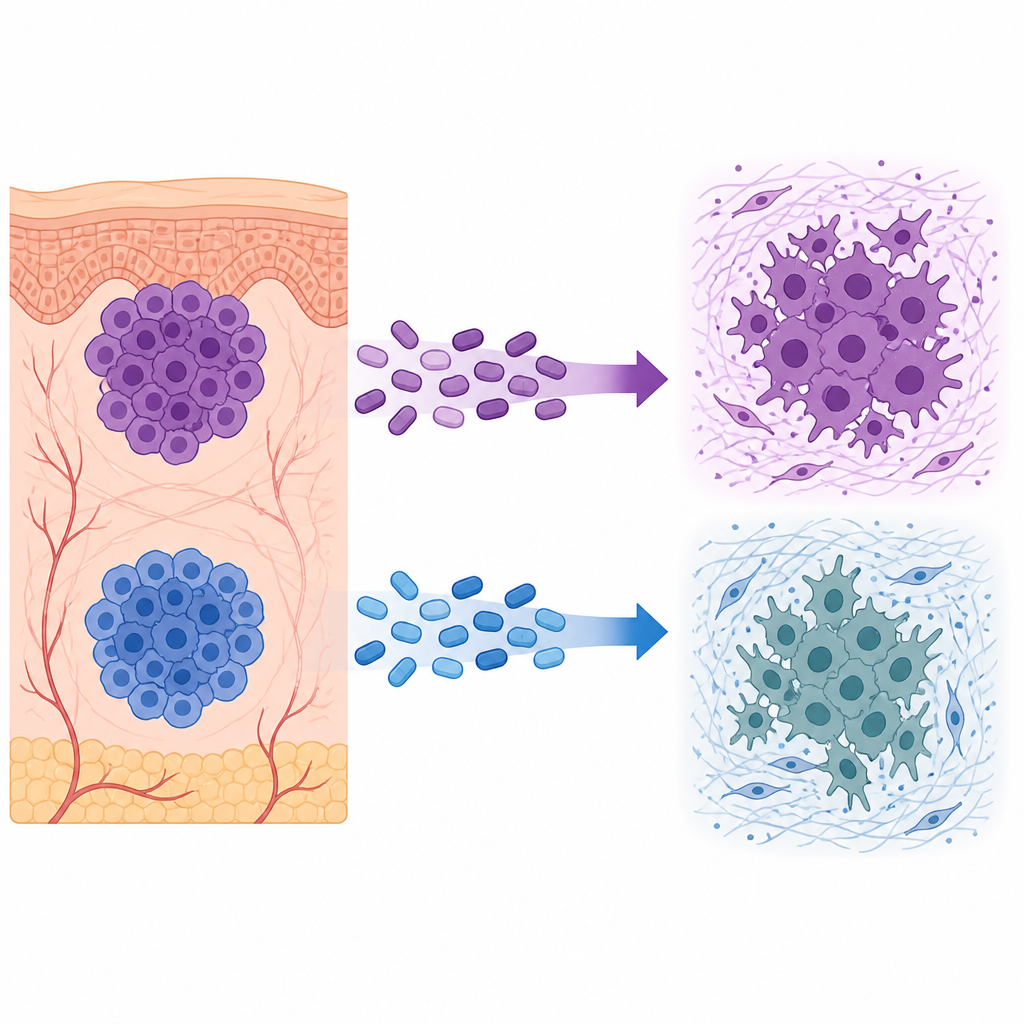 Figure 1. Come le cellule del melanoma si adattano e si modificano per sopravvivere a un potente trattamento mirato a due farmaci.